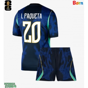 Brasilien Lucas Paqueta #20 Replika Babytøj Udebanesæt Børn VM 2026 Kortærmet (+ Korte bukser)